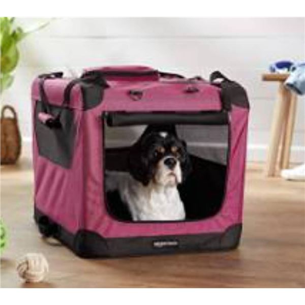 Amazon Basics 31" Folding Soft Pet Crate RED