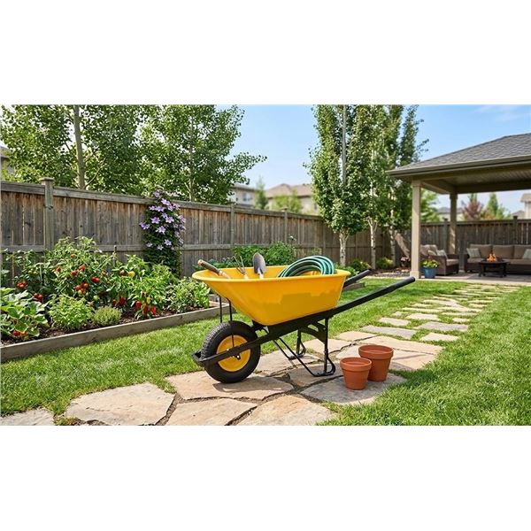 6 Cu Ft Steel Wheelbarrow