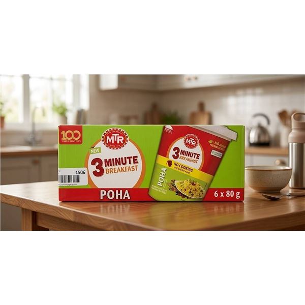 MTR 3 Minute Breakfast Poha Pack 6x80g