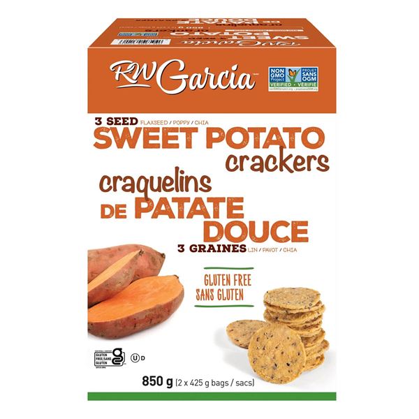 RW Garcia 3 Seed Sweet Potato Crackers 850g