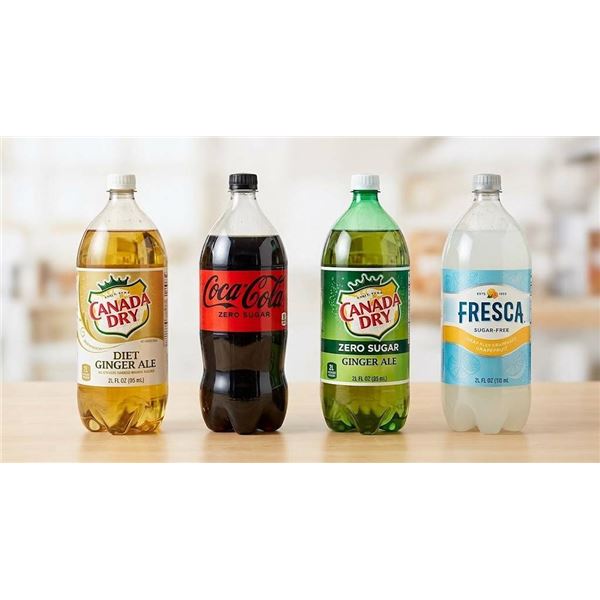 Assorted 2L Sodas, Lot of 4 ** Stock Image May Not Be Exact**