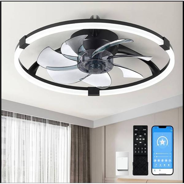 Linboro Ceiling Fan with Light, Black