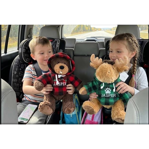 Jasper Bear and Moose Plush Hoodies Set