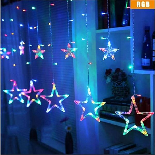 LED Star Curtain Lights RGB, 10-Star