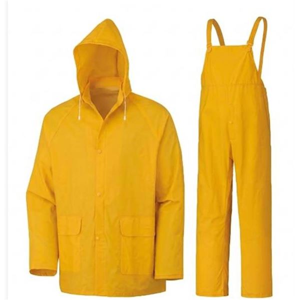 Yellow Raincoat Set, Size Large, 2 Piece