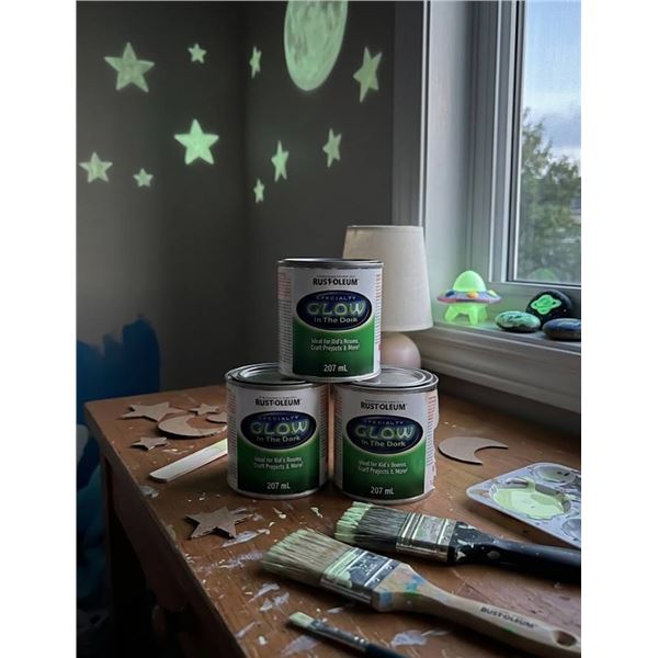 3 Cans Rust-Oleum Glow In The Dark Paint
