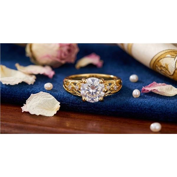 Ladies 14K GP 1.0 Carat round Cut Solitaire Ring