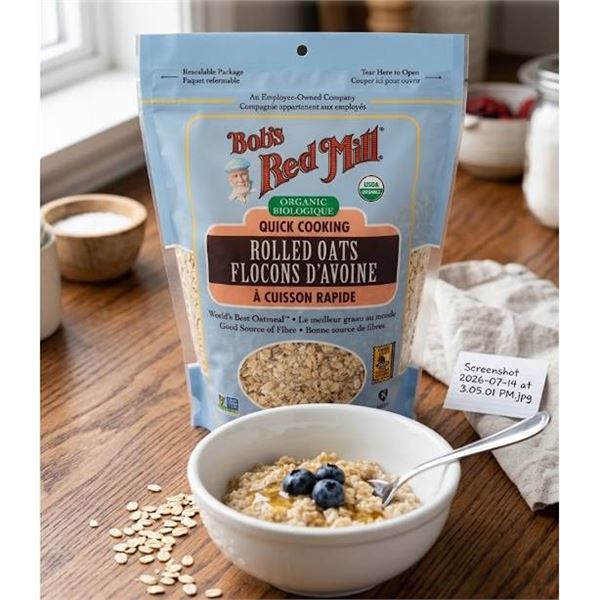 Bob's Red Mill Organic Rolled Oats 4x454g