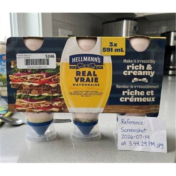 Hellmann's Real Mayonnaise 3 x 591mL