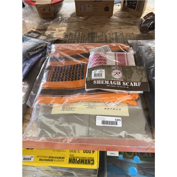 Rothco Shemagh Scarves and Duffle Bag Lot