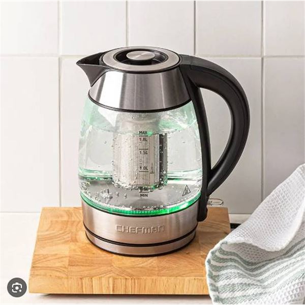 CHEFMAN Dual Glass Cool-Touch Kettle 1.7L