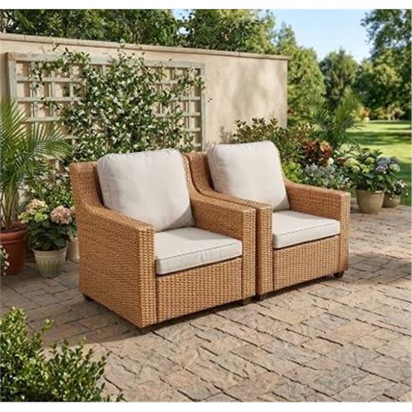 Wicker Rocker Lounge Armchairs 31x34x31 in *Stock photo is for example only, see additional photos**