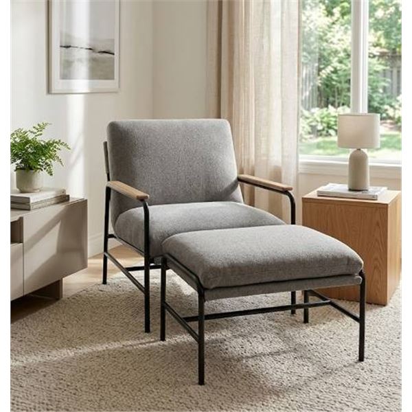 Aiden & Ivy Gray Lounge Chair Components *Not Assembled*