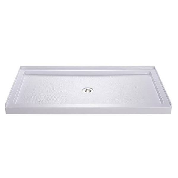 DreamLine DLT-1134540 Shower Base 54" W X 34" D White Center Drain - White