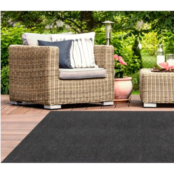 Dark Grey Multy Home Patio Rug, 6ft x 8ft