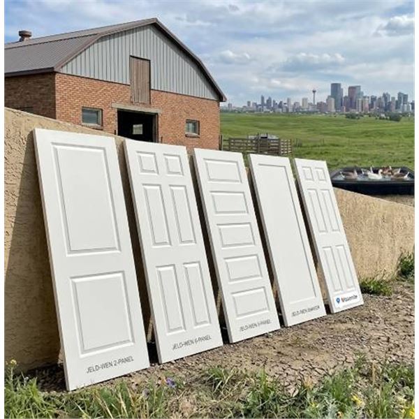 Lot of Assorted Size/Style  JELD-WEN Easy Install Doors Pallet *Stock Photo is only an example of th