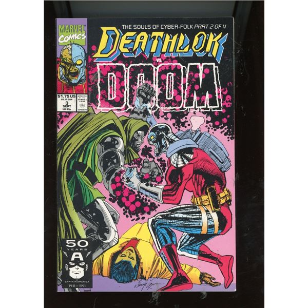 Deathlok #3 Marvel Comics 1991 The Souls of Cyber-Folk Part 2 vs Doom