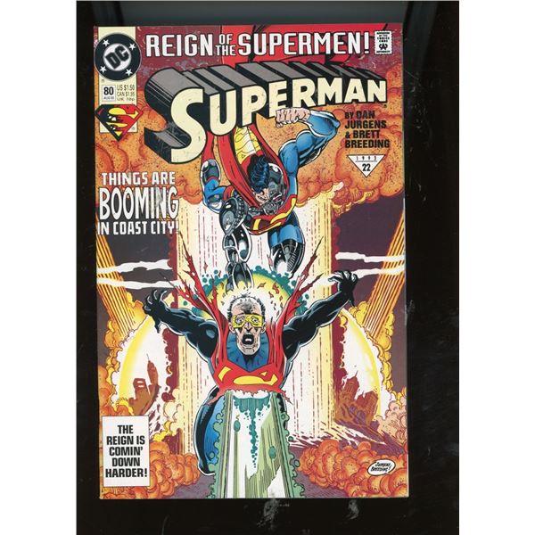 Superman #80 (DC Comics, 1993) Reign of the Supermen! Jurgens/Breeding