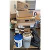 Image 1 : Contents of Pallet: Panasonic Ventilating Fan, Schier FCR1 & GB2 Grease Interceptors, etc