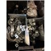 Image 3 : Multiple Bins Clamps, Brackets, Bondo Fiberglass Cloth, Hardware, etc