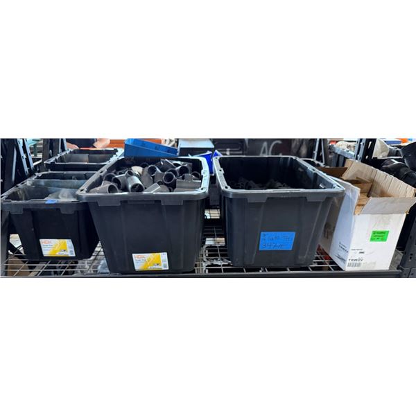 Multiple Bins Pipe Fittings, HoldRite TestRite Test Wedges, etc