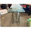Image 11 : Console Table w/ Branch-like Base & Clear Top 62" x 22" x 29.5"H