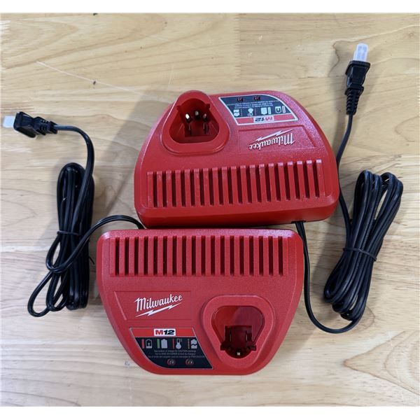 Qty 2 Milwaukee  48-59-2401 M12 Battery Chargers
