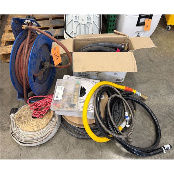 Misc Hoses w/ Storage Reel, Rope & Fittings