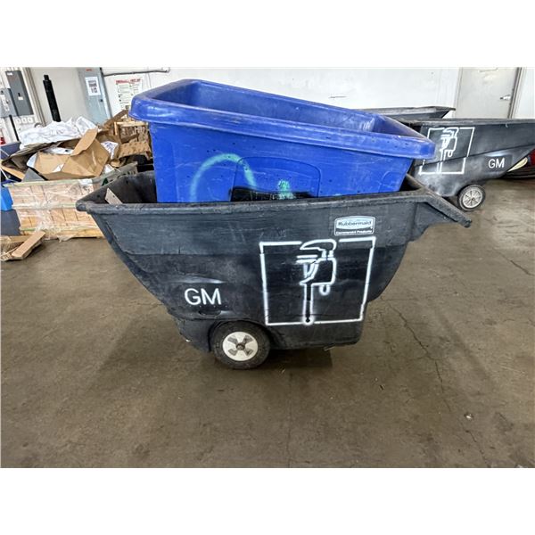 Qty 2 Plastic Commercial Utility Tilt Trucks