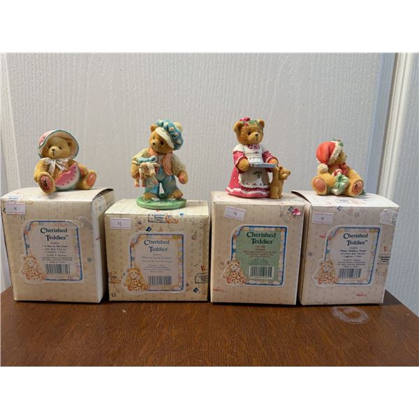 4 Cherished Teddies Figurines with Box