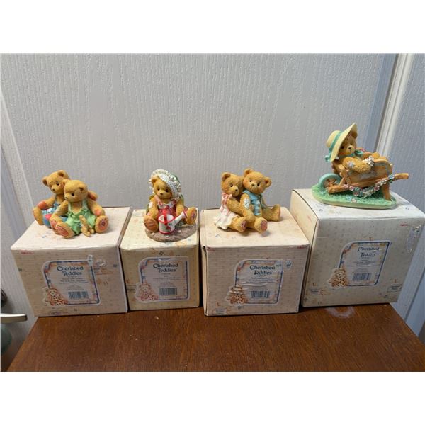 Cherished Teddies Figurines With Boxes, Set/4