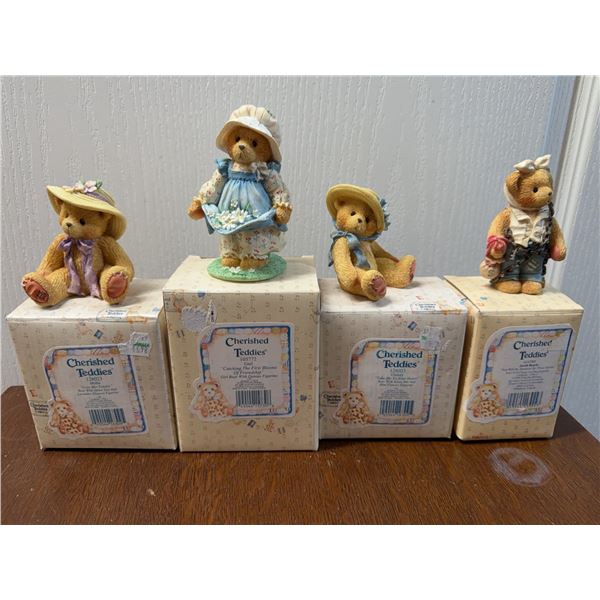 4 Cherished Teddies Figurines with Box
