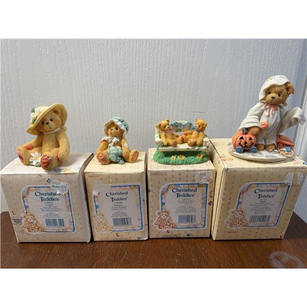 4 Cherished Teddies Figurines with Box