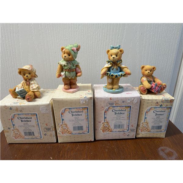 4 Cherished Teddies Figurines with Box