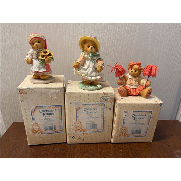 3 Cherished Teddies Figurines with Box