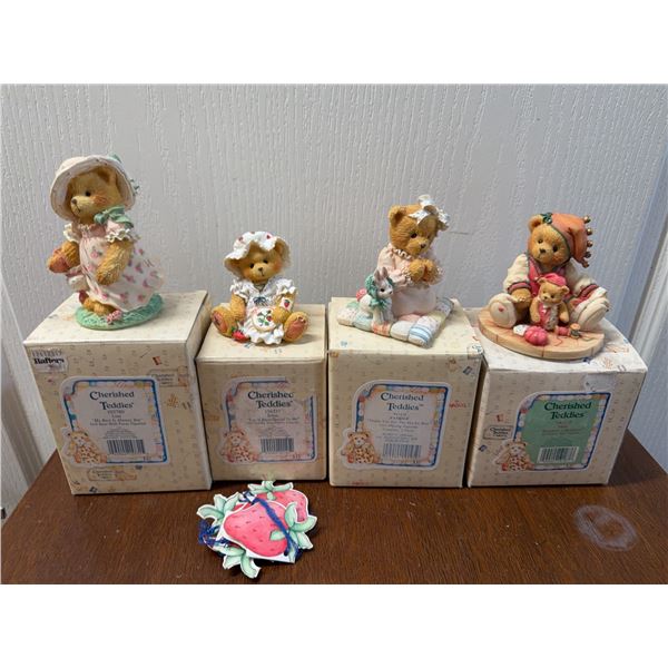 Cherished Teddies Figurines With Boxes, Set/4