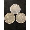 Image 5 : 3 Canadian Silver 50 Cent Coins