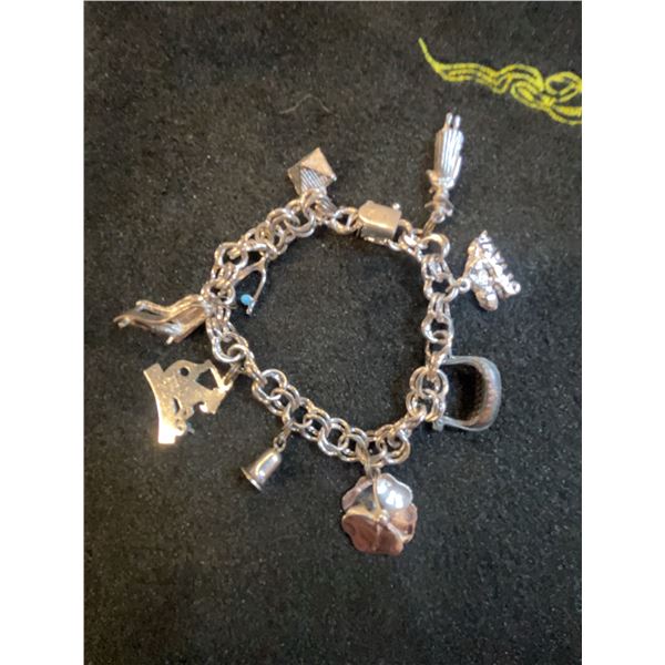 Vintage Birks Sterling Charm Bracelet, 28.04g