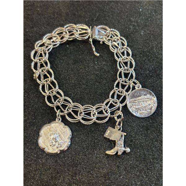 Vintage Sterling Silver Charm Bracelet 17.91g