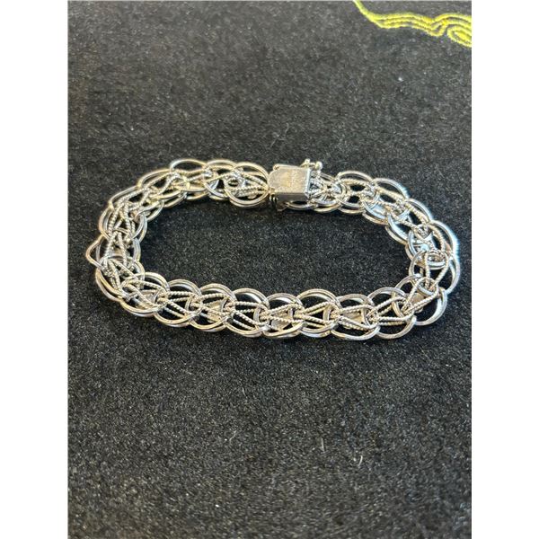 GB Sterling Silver Heart Link Bracelet