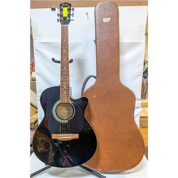FENDER BLACK ACOUSTIC ELECTRIC GUITAR
