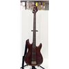 Image 1 : VINTAGE TARGA ELECTRIC BASS GUITAR WOOD FINISH