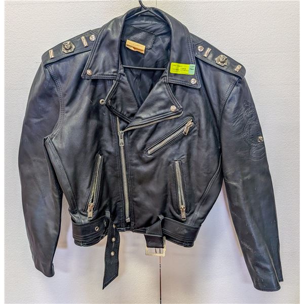 VTG MENS L MOTORCYCLE JACKET W EGYPT DETAILS
