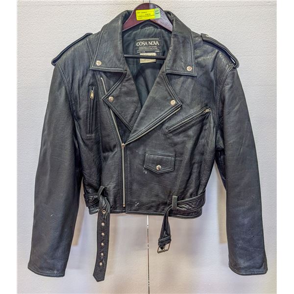 LADIES XL LEATHER MOTORCYCLE JACKET