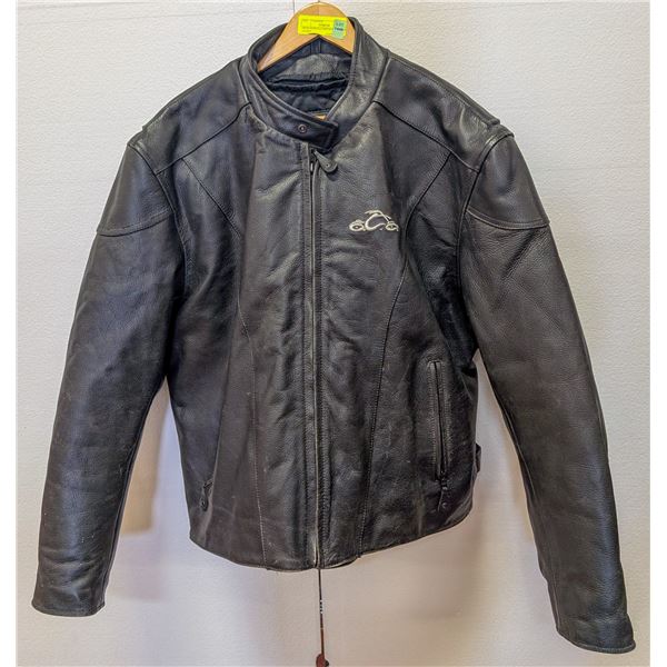 MENS SZ48 LEATHER MOTORCYCLE JACKET