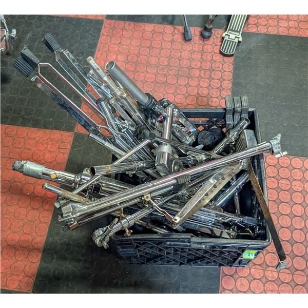 LOT OF ASSTD DRUM BARS ACCESORIES