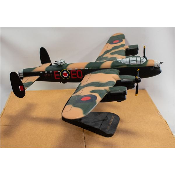 LARGE WOOD LANCASTER BOMBER MODEL