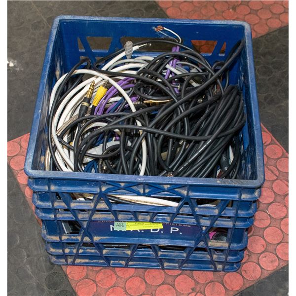 LOT OF ASSTD AUDIO AND GUITAR CABLES