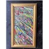 Image 1 : Paul Lalande Abstract Painting, 16.5”x8”, Framed 19.5”x11”
