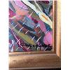 Image 3 : Paul Lalande Abstract Painting, 16.5”x8”, Framed 19.5”x11”
